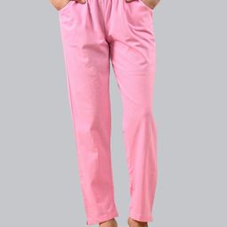 houseofcommon Women Regular Fit Pink Cotton Blend Trousers-picture-22