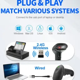 SYGA 2.4G Wireless & Bluetooth 1D/2D Barcode Scanner (X-9701C) X-9701C 2D Camera Barcode Scanner image 2