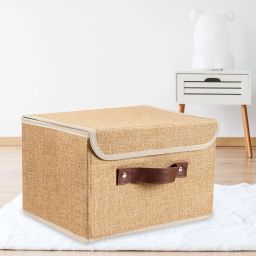 Bamboo Carboard Foldable Storage Baskets with Lid Storage Basket-image-43