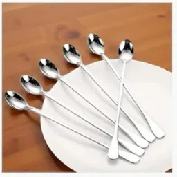Soda spoon 6 pcs Stainless Steel Ice Tea Spoon, Dessert Spoon Set-image-68