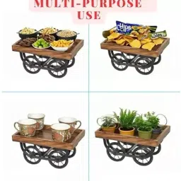 wallheaven Wooden Redi Shape Tray,Moveable Snacks Serving Tray Tray Serving Set image 3