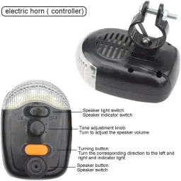 alexvyan Certified Combo Bicycle Front and Rear Break Light with 8 Tune Bell Combo LED Front Rear Light Combo image 2