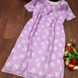 Women Floral Print Chiffon A-line Kurta-image-3