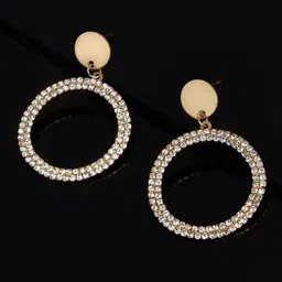 TOKYO TALKIES X rubans FASHION ACCESSORIES Gold-Plated Circular Drop Earrings-58