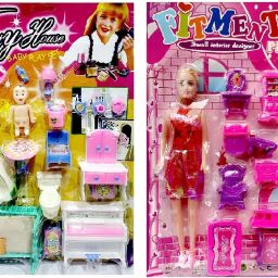 Doll-House Pizza Ice Cream Set for Girl's Combo of 2 Funny Doll House-14