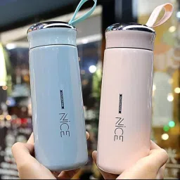Nice Glass Bottle Water Bottle With Vaccum Flask And Loop (400 ML) 2 PC 400 ml Water Bottles-image-73
