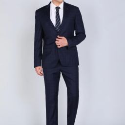 Men SB2 PLATINUM SLM FT SUIT 2PC-NOTCH 7CM Checkered Suit-15