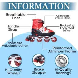 baba fab Skating Shoes for Kids | Adjustable Inline Skates Set with Helmet & Pads In-line Skates - Size 6-9 UK image 2