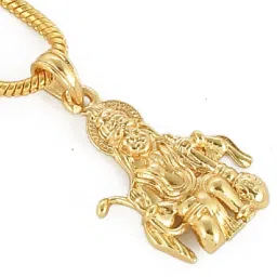 Hanuman Bajrangbali Locket in Cz God With Chain for Man & Women Gold-plated Alloy Pendant Set-27