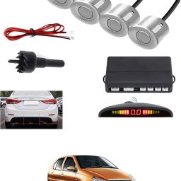4Silver Parking Sensor With LED Display Increased Safety For Car-149 Universal 4 Silver Reverse Parking Sensor With LED Display For Cars-149 Parking Sensor-image-40