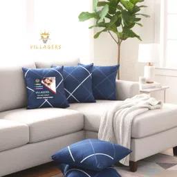 villagers Premium Cushion Set | (16x16 inch) Polyester Fibre Abstract Cushion Pack of 5-picture-20