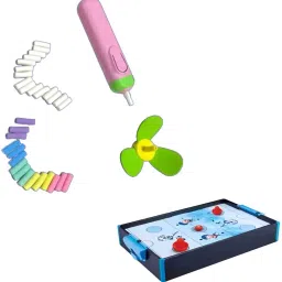 Air Hockey Playset for Kids – Ice Hockey-Themed + (Free Electric Eraser) Air Hockey Table-image-18