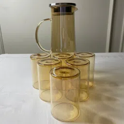 Elegant 7-Piece Jug & Glass Set – Durable Tea & Coffee Brewing Set for Home Jug Glass Set-image-24