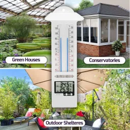 SWADESI BY MCP Digital Max Min Greenhouse Thermometer Clasic Design Max Min Thermometer for Use The Garden Greenhouse, Home Easily Wall Mounted Room Temperature Monitor Indoor Thermometer image 5