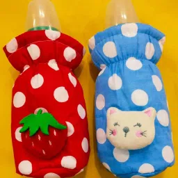 Soft Plush Stretchable Baby Feeding Bottle Cover With Animated Cartoon(250 Ml)2-image-82