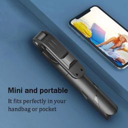 ftcome New XT-02 Portable Aluminium Alloy Leg Extendable Stand High Quality Load Capacity 2 In 1 Mini Cellphone Selfie Stick Tabletop Tripod With Mini Bluetooth Remote Control for Android & IOS Phones Tripod Tripod, Tripod Kit, Monopod, Monopod Kit, Tripod Ball Head, Tripod Bracket, Tripod Clamp image 5