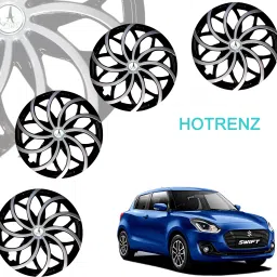 CAR WHEEL CAP/ WHEEL COVER LOTUS DEGINE "SILVER_BLACK_COLOR" 14 INCH Wheel Cover For Maruti Swift, Amaze, Figo, Micra, Swift Dzire, Brio, Xcent, Celerio, KUV 100, Grand i10, Indigo, Vista, Ritz-image-52