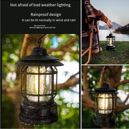 fitup ™K-20 Lantern Decor Stepless Dimming Waterproof for Camping Power Outages Indoor Black Plastic Table Lantern-picture-7