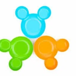 Pack Of 3 Unbreakable Children's Mickey Minnie Shaped Serving Food Plate- Plastic-8