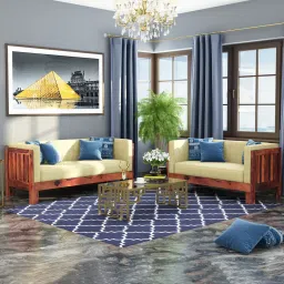 woodenmood Prashiv 3+2 Seater Wooden Sofa (Creame Colour, Teak Finish)-picture-48