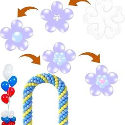 Solid 29 Pcs Flower Shape Balloon Clips Holder Clip Balloon Bouquet-16