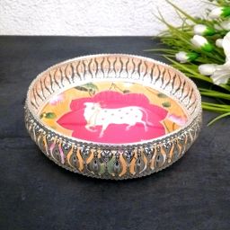 Round Serving Tray | Tray for Kitchen & Home Decor | Handcrafted Decorative Tray Tray Serving Set-image-88