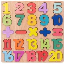 Wooden Number Puzzles For Kids | 0 To 9 And Mathematical Function Puzzle Board-image-24