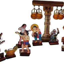Cipher Krishna Makhan Chori Leela 9 Pcs MDF Wood Creation | Janmasthmi Special Decorative Showpiece - 20 cm-image-78