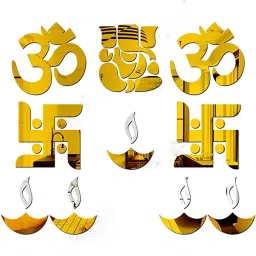 13.97 cm Ganesha with Om Swastika Diyas 3D Acrylic Decorative Mirror Wall Sticker Self Adhesive Sticker-image-29