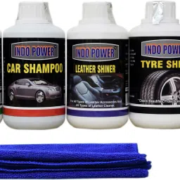 DASHBOARD SHINER 250ML+CAR WASH SHAMPOO 250ml+ TYRE SHINER 250ml+ LEATHER SHINER 250ml+ scratch remover 100gm. car microfiber cloth +All Tyre Cleaning Brush Combo-image-55
