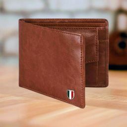 Men Tan Genuine Leather, Artificial Leather Wallet-image-61