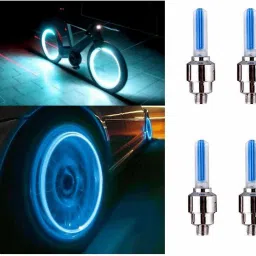 Bicycle Tyre Valve LED Wheel Reflector Front Rear Light Bike Car Cycle 4 Pcs LED Front Rear Light Combo-image-22