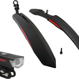 Front& Rear Mudguard with Reflective Tape and Iron Fitting With Cycle Light Full Length Front & Rear Fender-44