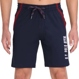 Solid Men Dark Blue Sports Shorts-image-6