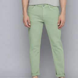 mast & harbour Men Tapered Fit Mid Rise Green Jeans-picture-43