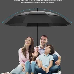 anycho 60inch Double Layer Big Umbrella for Men, Auto Open with Windproof Umbrella image 2