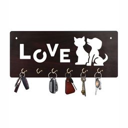 CVANU Brown Patterned Wooden Key Holders-picture-40