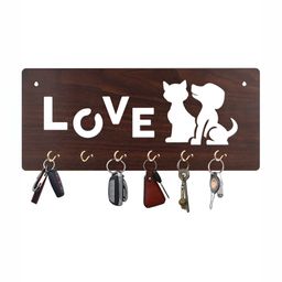 CVANU Brown Patterned Wooden Key Holders-picture-37