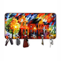 CVANU Red & Blue Printed Wooden Key Holders-picture-15