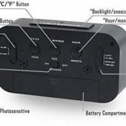 pormono Digital Black Clock image 2
