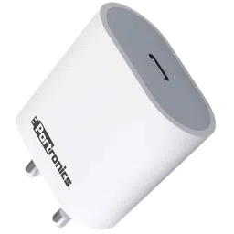 Portronics Adapto 20 20W Type C Fast Charger (Adapter Only, Short-Circuit Protection, White)-13