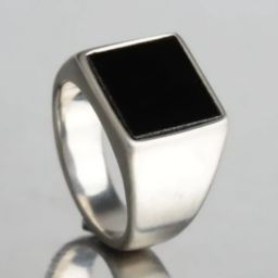 Vedansh Enterprises Stylish Silver Plated Black Onyx Ring Alloy Onyx Sterling Silver Plated Ring-image-10