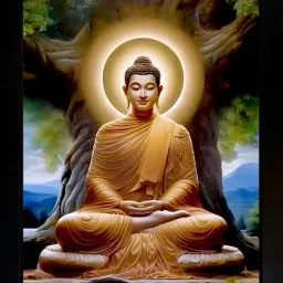 Buddha Photo Frame | Gautam Buddha Photo Frame Digital Reprint 13.5 inch x 10 inch Painting-24