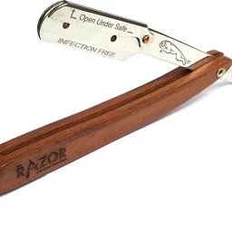 rt shop Razor Design Printed Wood Handle Shaving Razor Saloon And Men, Men image 2