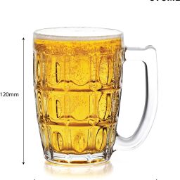 cello (Pack of 2) Executive Mug with Handle | Scratch Resistant & Easy to Clean | Glass Set Beer Glass image 4