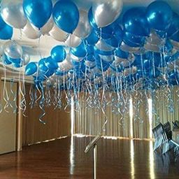 Solid Metallic HD Toy Balloons Silver & Blue Balloon-17