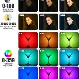Hiffin ULANZI VL49 RGB Video, LED Camera Light 360° Full Color Portable Photography Lighting with 3 Cold Shoe, 2000mAh Rechargeable CRI 95+ 2500-9000K Dimmable Panel Lamp Support Magnetic Attraction 800 lx Camera LED Light image 3
