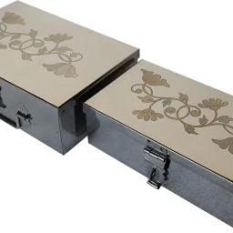 Storage Boxes,Cash, Pooja Peti Safe Locker Box- 8 & 9 inch (Laser Print Design) Cash Box-image-67
