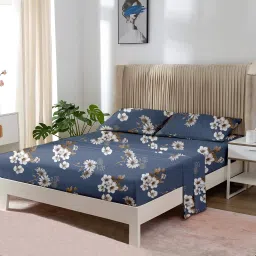 210 TC Cotton Single Floral Flat Bedsheet-image-4