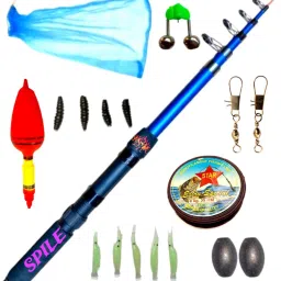210cm 7ft fiber single fishing rod 10kg load capacity with all meterial combo Single fiber fishing tools Blue Fishing Rod-image-22